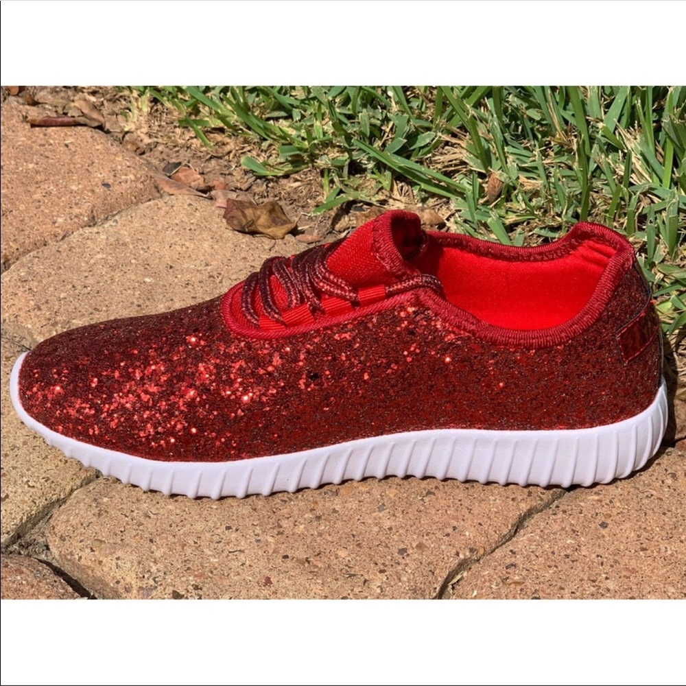 Forever Link Red Glitter Fashion Sneakers